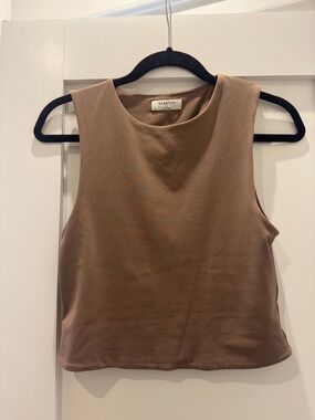 Babaton Sleeveless Crewneck Tank Top in Taupe